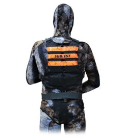 SUBLEST Baudrier Dorsal QUICKSAFE Simple Bretelles Avec 6 Poches Vides -Aqualung Plongee Boutique SUBLEST Baudrier chasse sous marine GBD6P FLUO MS 2