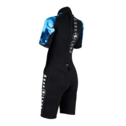 AQUALUNG HYDROFLEX 3mm Shorty Femme 2022 -Aqualung Plongee Boutique shorty hydroflex bleu femme2 18 01 21